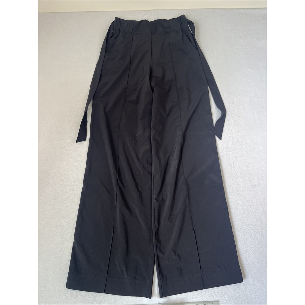 $118 Lululemon Noir Pant Black SZ Z6 W5E18S Swift Belted Wide Leg